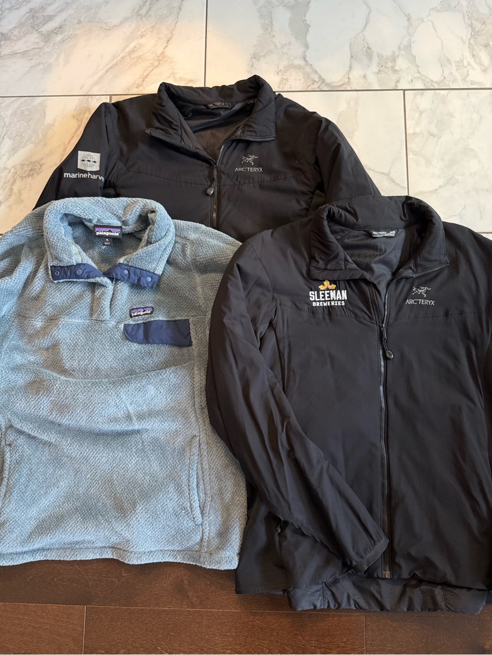 Arc’teryx Patagonia Women’s Outdoor Atom Jacket Snap Fleece Bundle- XL